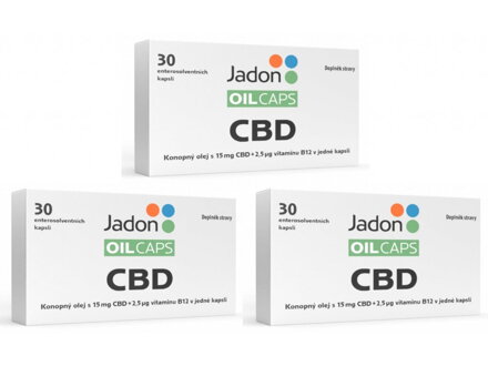Jadon oil caps konopný olej s 15 mg CBD + vitamin B12 3x30 kapslí