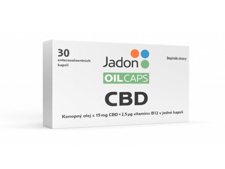 Jadon oil caps konopný olej s 15 mg CBD + vitamin B12 30 kapslí